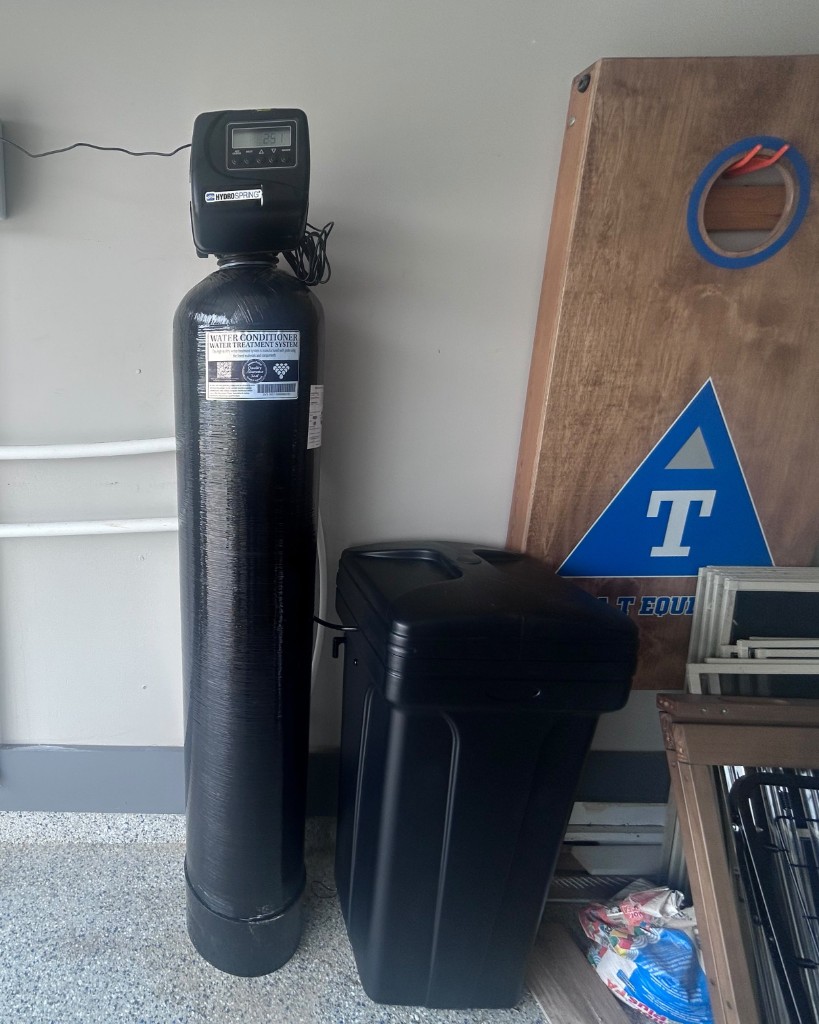 Water softener garage install, Sugar Land TX