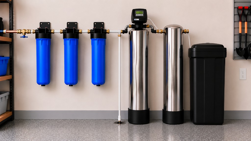 Well Water: 3-Stage Pre-Filter + Softener + AIO Carbon Tank